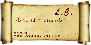 László Ciceró névjegykártya